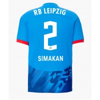 Dres RB Leipzig Mohamed Simakan #2 Tretina 2023-24 Krátky Rukáv
